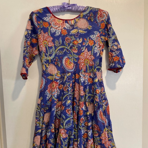 Dori Indian Block Print Dress / M - Picture 2 of 8